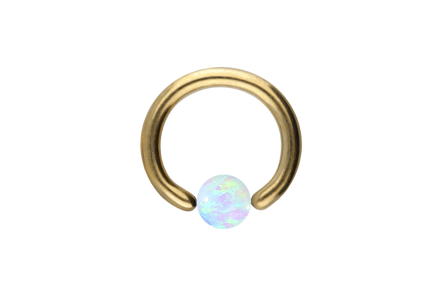 Titan Klemmkugelring Piercing SYNTHETISCHER OPAL